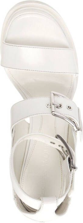 Alexander McQueen 120mm leather platform mules White