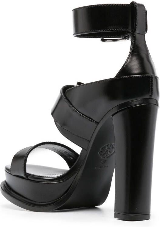 Alexander McQueen 125mm heeled leather sandals Black