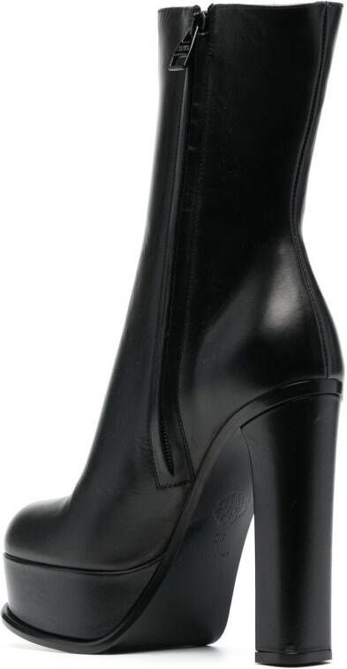 Alexander McQueen 130mm platform leather boots Black