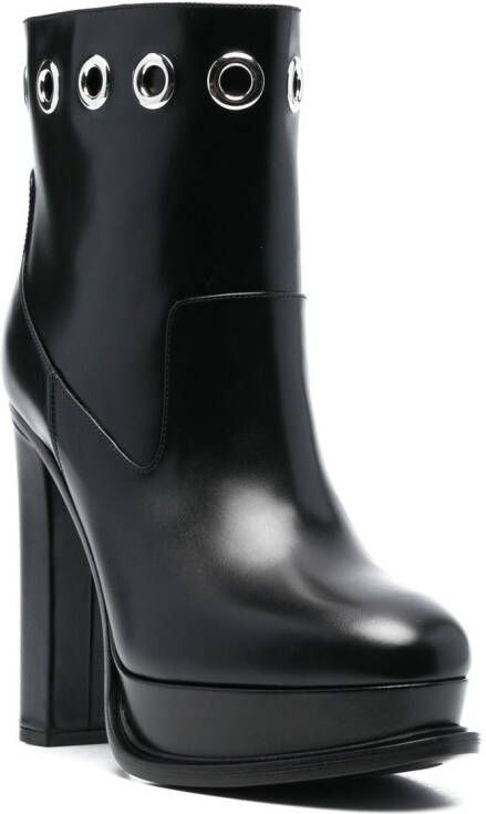 Alexander McQueen 130mm platform-sole eyelet boots Black