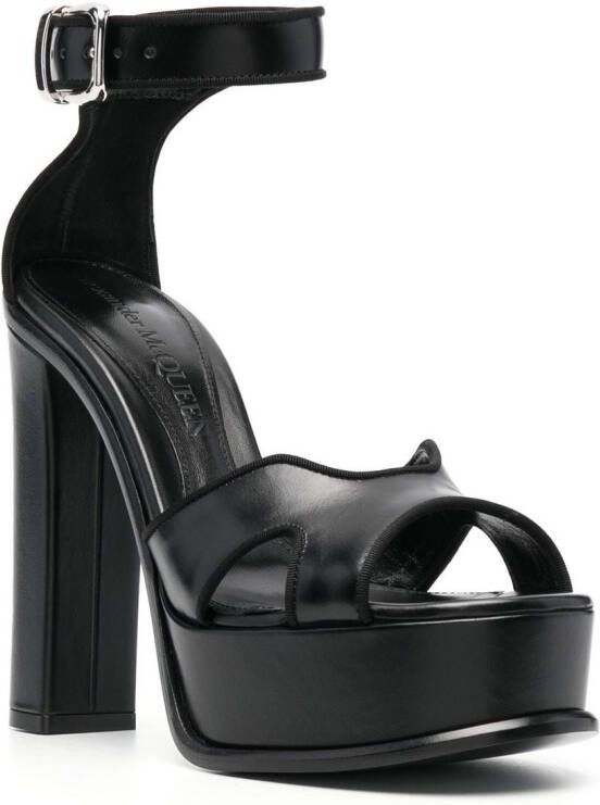 Alexander McQueen 140mm open-toe heeled pumps Black