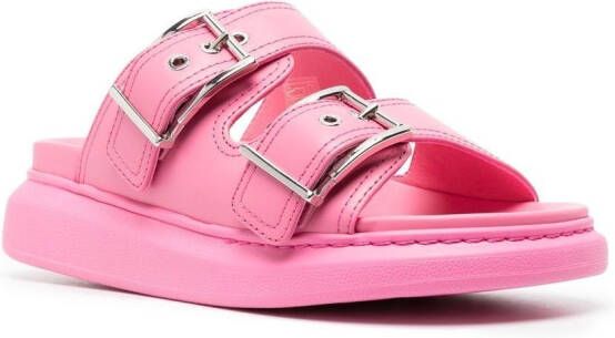Alexander McQueen 50mm double-buckle sandals Pink
