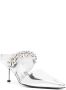 Alexander McQueen 70mm leather chain-link mules Silver - Thumbnail 2