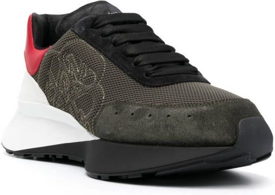 Alexander McQueen logo-embroidered lace-up sneakers Green