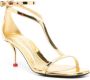 Alexander McQueen 90mm T-bar leather sandals Gold - Thumbnail 2