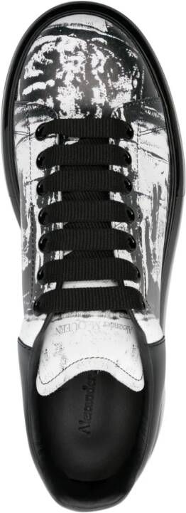 Alexander McQueen abstract-print translucent-sole sneakers White