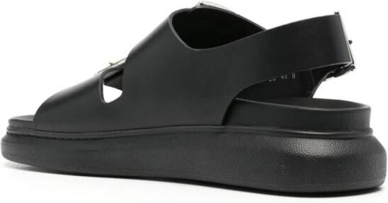 Alexander McQueen Alabama logo-debossed leather sandals Black