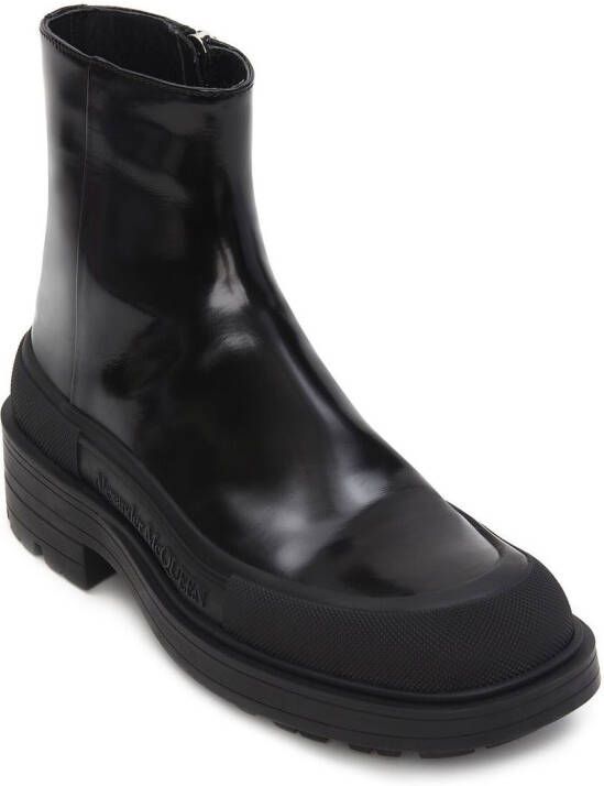 Alexander McQueen ankle leather boots Black