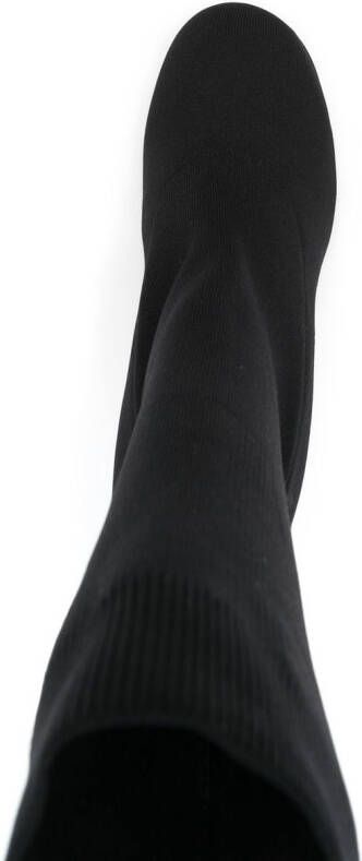 Alexander McQueen Arc knit 75mm boots Black