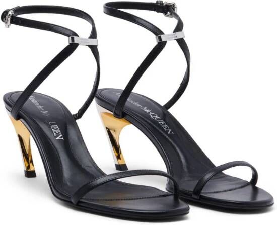 Alexander McQueen Armadillo 65mm metal-bar sandals Black