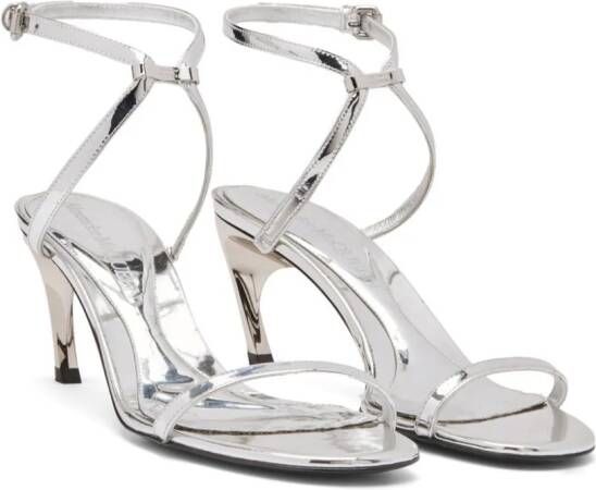 Alexander McQueen Armadillo 65mm metal-bar sandals Silver