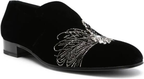 Alexander McQueen Astral velvet loafers Black
