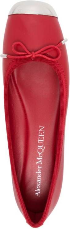 Alexander McQueen bow-detail ballerina shoes Red