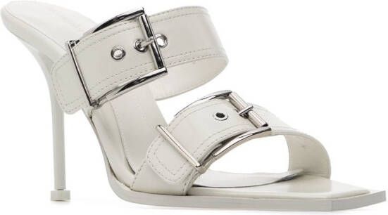 Alexander McQueen buckle-detail 100mm sandals White