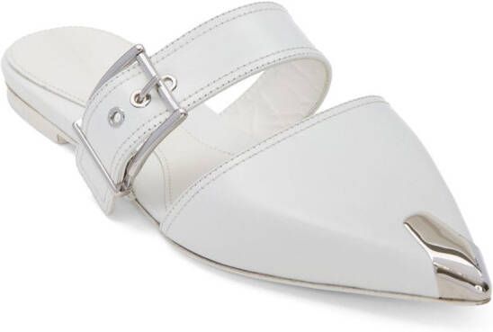 Alexander McQueen buckled leather mules White