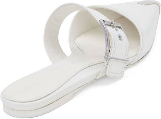 Alexander McQueen buckled leather mules White