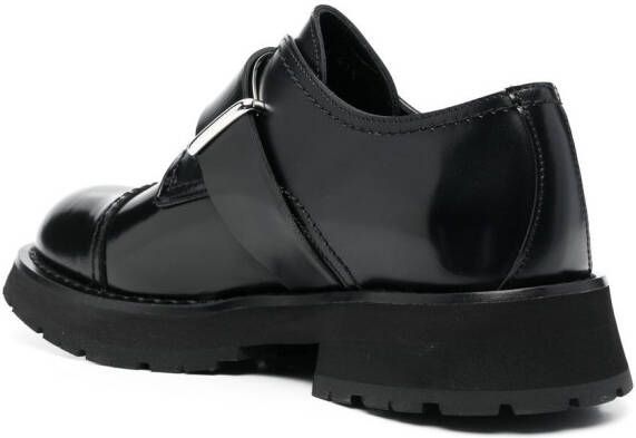 Alexander McQueen buckle-fastening leather monk shoes Black