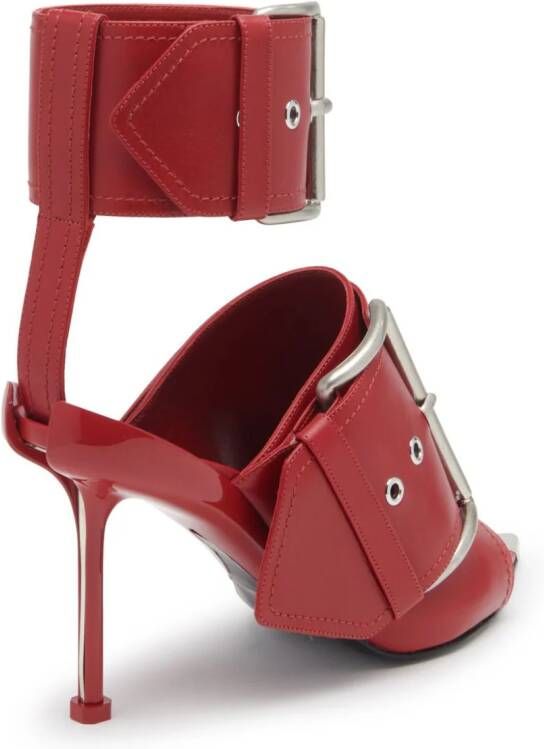 Alexander McQueen buckle-strap leather sandals Red