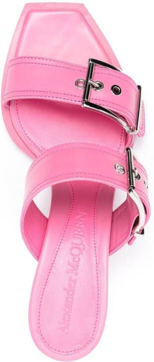 Alexander McQueen buckled 72mm leather sandals Pink