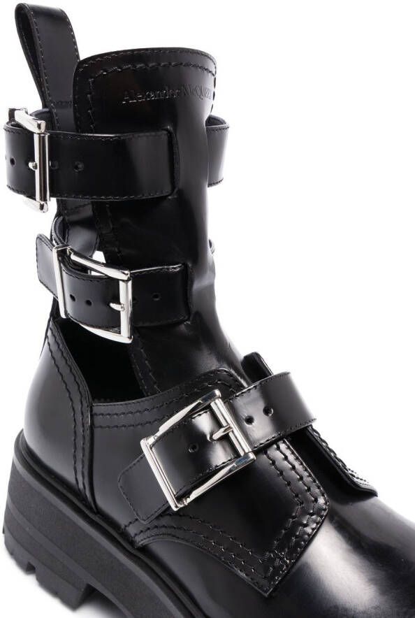Alexander McQueen buckled ankle boots Black