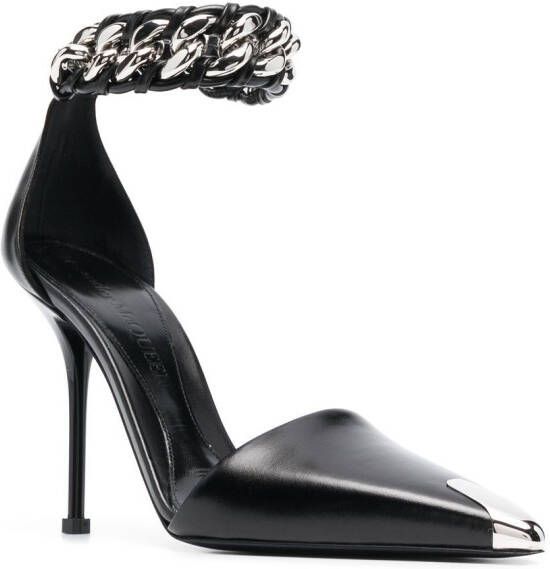 Alexander McQueen Punk Pumps Leather Black Silver