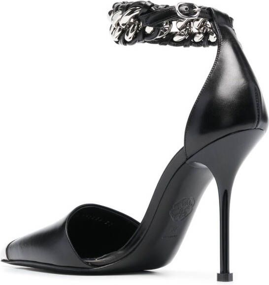 Alexander McQueen Punk Pumps Leather Black Silver