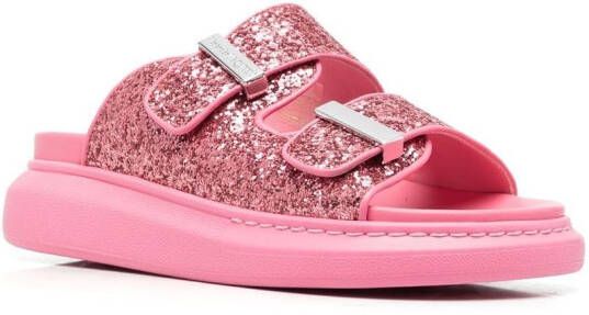 Alexander McQueen chunky-soled glitter sandals Pink