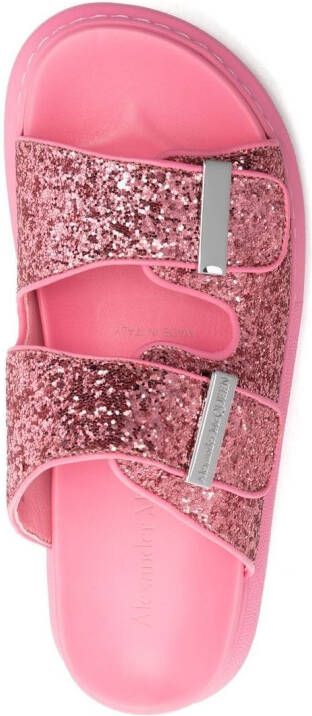 Alexander McQueen chunky-soled glitter sandals Pink