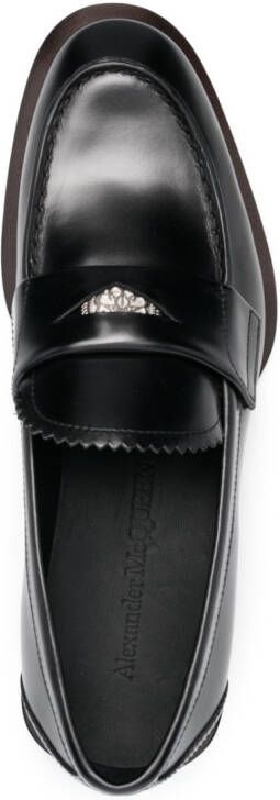 Alexander McQueen coin-embellished penny loafers Black