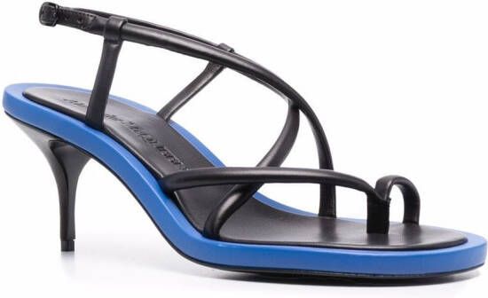 Alexander McQueen contrasting-edge strappy sandals Black