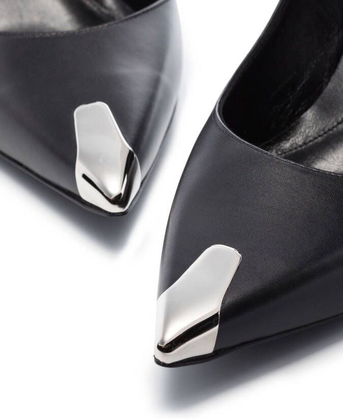 Alexander McQueen contrasting-toe cap leather pumps Black