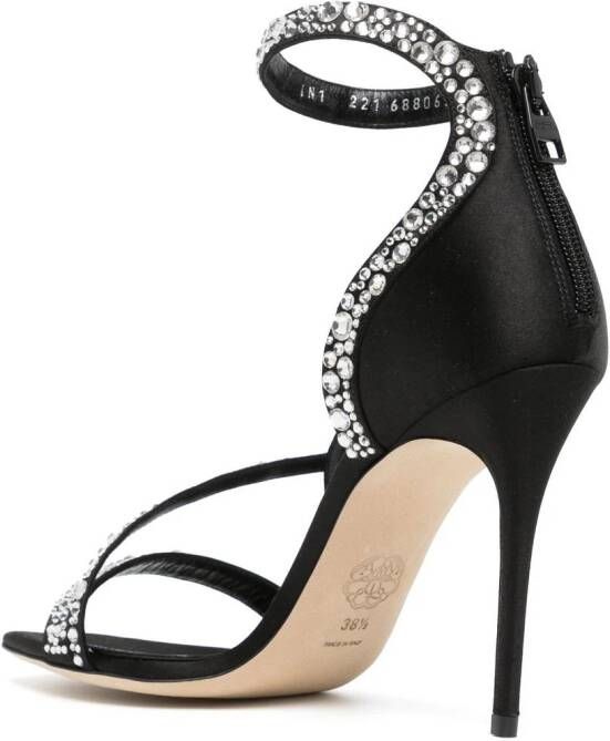 Alexander McQueen crystal-embellished heeled sandals Black
