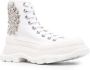 Alexander McQueen crystal-embellished lace-up boots White - Thumbnail 2