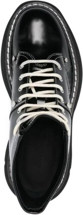 Alexander McQueen crystal-embellished leather ankle boots Black