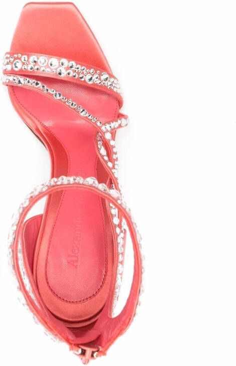 Alexander McQueen crystal-embellished wrap sandals Pink