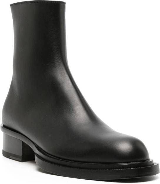 Alexander McQueen Cuban Stack leather boots Black