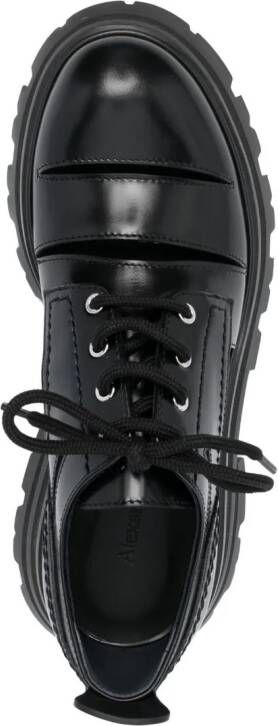 Alexander McQueen cut-out leather Oxford shoes Black