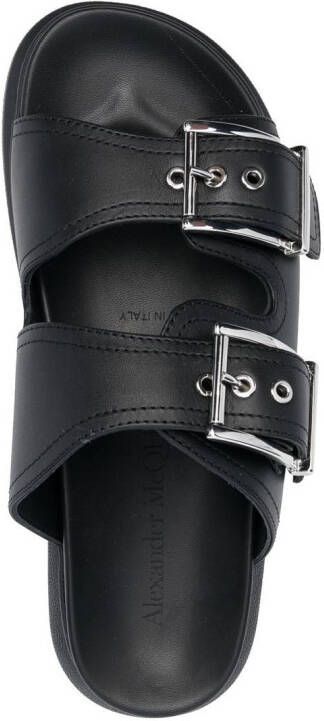 Alexander McQueen double-strap flat sandals Black