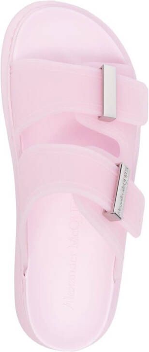 Alexander McQueen double-strap flat slides Pink