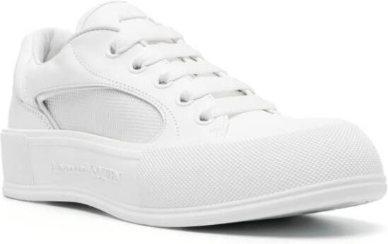 Alexander McQueen embossed-logo leather sneakers White