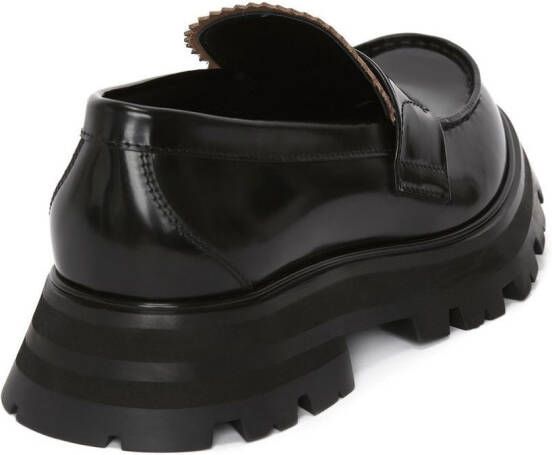Alexander McQueen embroidered-logo detail loafers Black