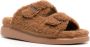 Alexander McQueen fleece-texture buckle-fastening sandals Brown - Thumbnail 2