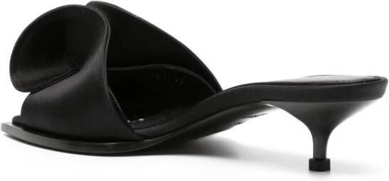 Alexander McQueen folded-detail satin mules Black