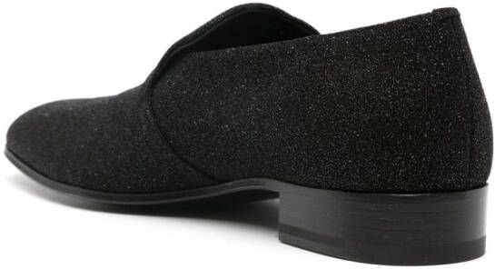 Alexander McQueen glitter leather slippers Black