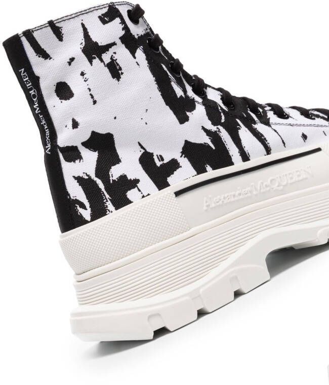 Alexander McQueen Graffiti Tread canvas boots White