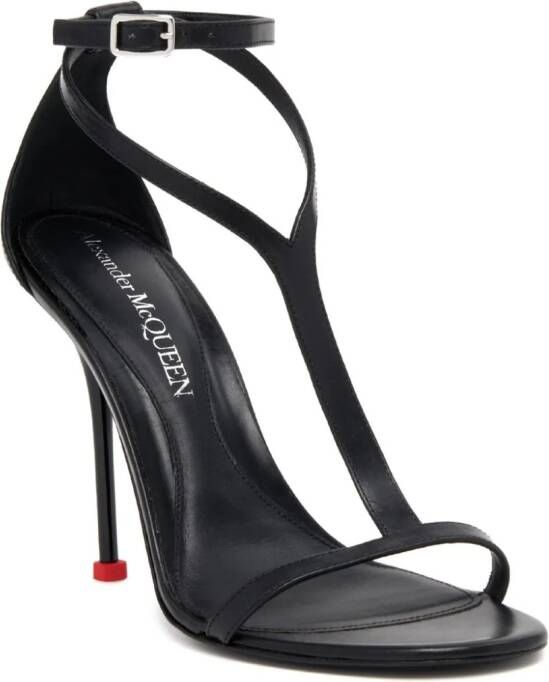 Alexander McQueen Harness 90mm leather sandals Black