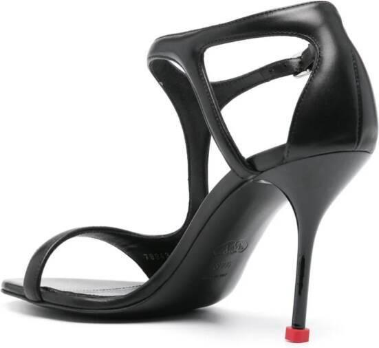Alexander McQueen Harness 90mm leather sandals Black