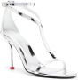 Alexander McQueen Harness 90mm mirrored sandals Silver - Thumbnail 2