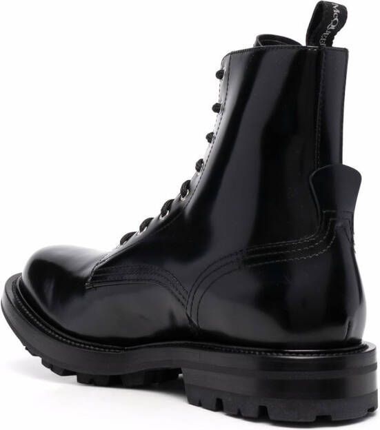 Alexander McQueen high-shine ankle boots Black