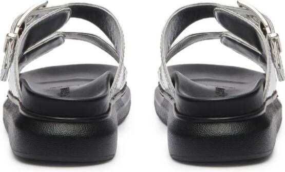 Alexander McQueen Hybrid 35mm metallic sandals Silver
